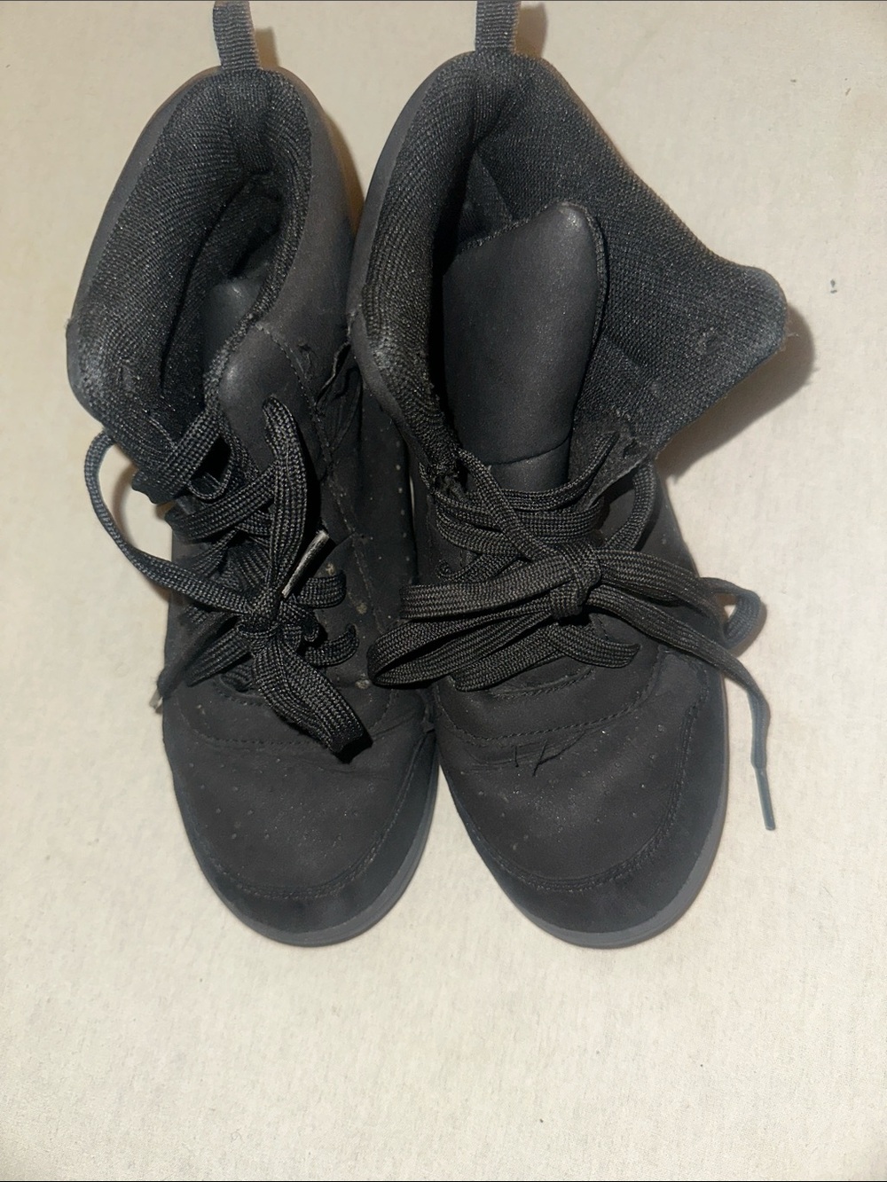 Kids Size 3 Gap Black Lace-Up High-Top Sneakers
